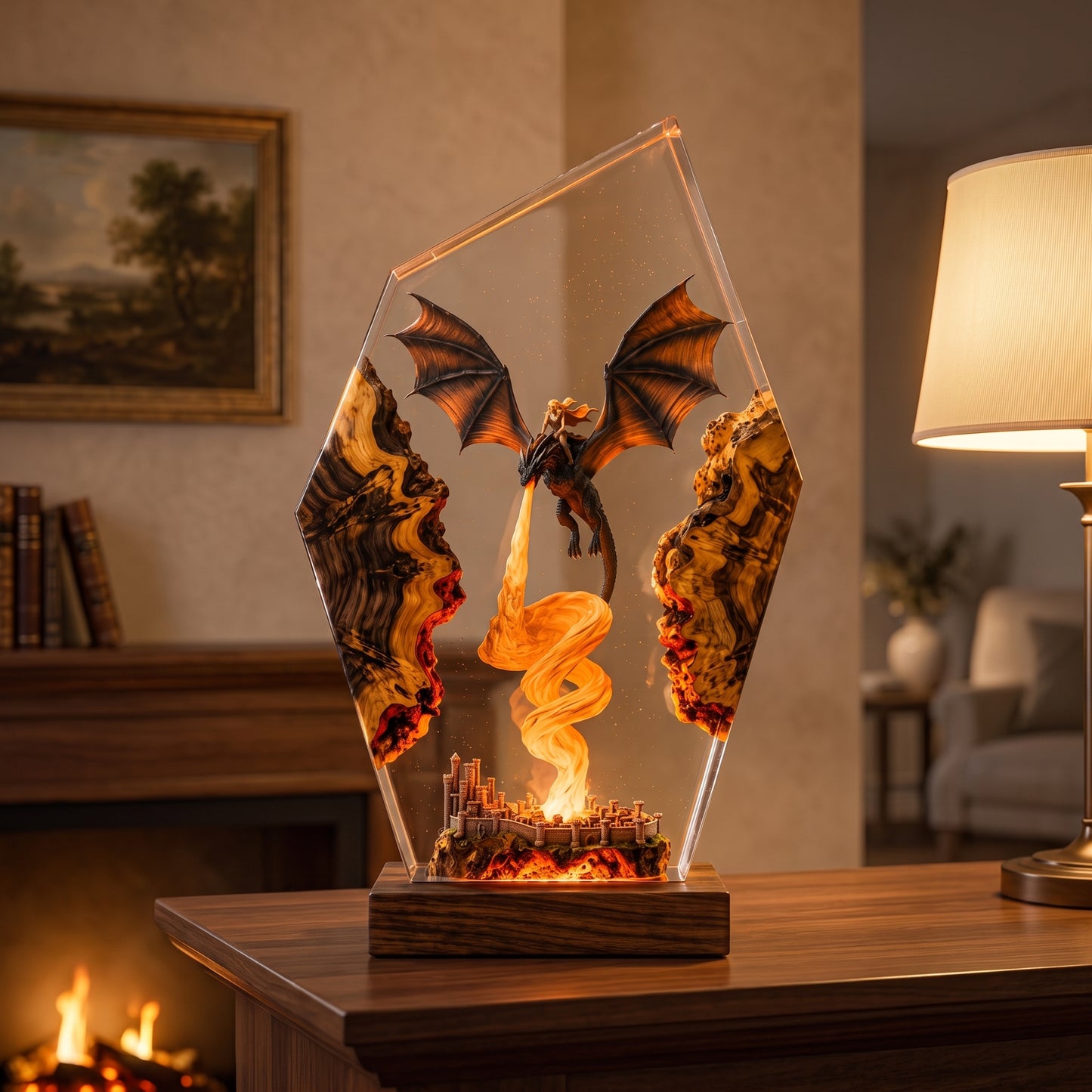 EmberThrone™ Illuminated Fantasy Resin Sculpture