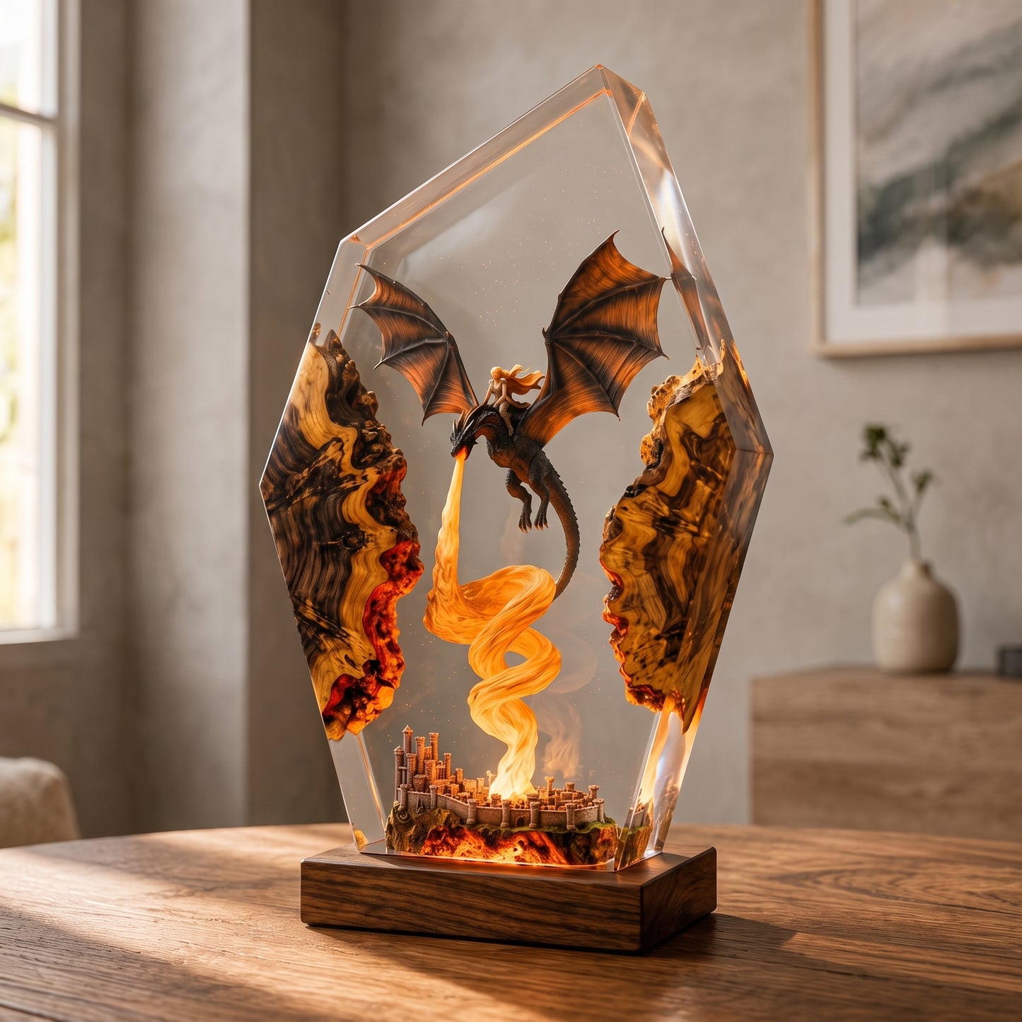 EmberThrone™ Illuminated Fantasy Resin Sculpture